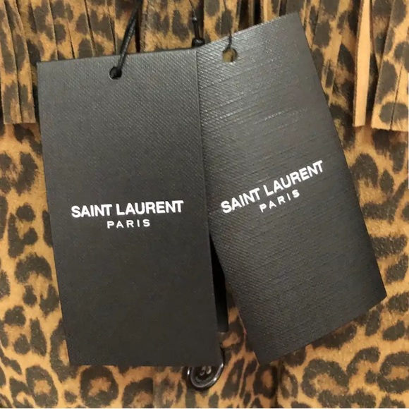 Vintage! Rare! New! ๐St.Laurent Leopard Fringe Curtis Jacket Sz. 38 NWT ๐๐ - Picture 13 of 16